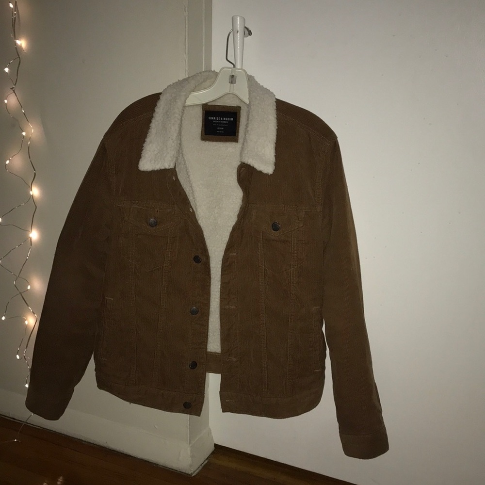 Brown Corduroy Jacket with Sherpa type Lining